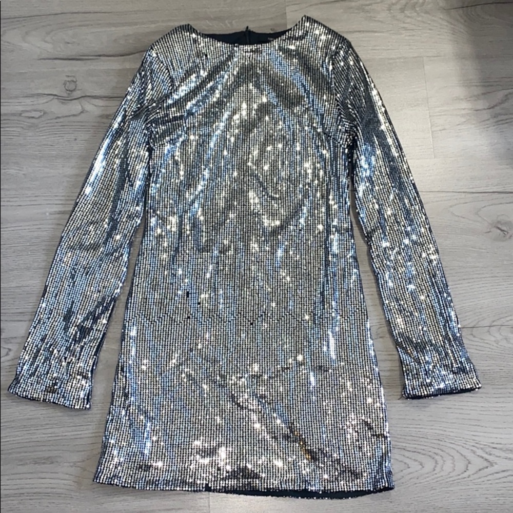 sequin silver dress